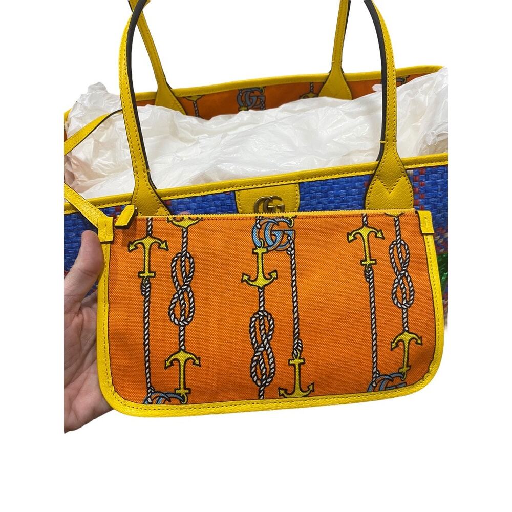 Gucci Large Miami Raffia Sequin Ophidia GG Tote Shoulder Bag - Picture 15 of 16